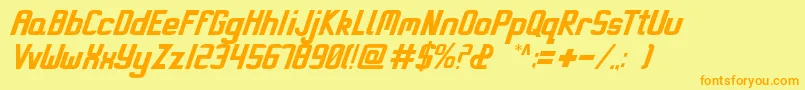 Fonte Miami – fontes laranjas em um fundo amarelo