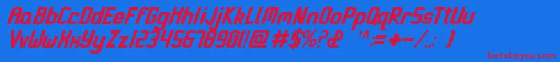 フォントMiami – 赤い文字の青い背景