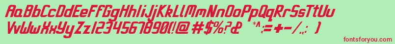 フォントMiami – 赤い文字の緑の背景
