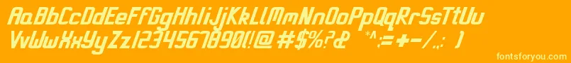 Miami-Schriftart – Gelbe Schriften auf orangefarbenem Hintergrund
