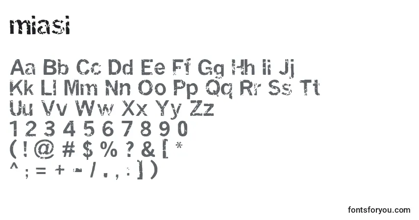 Miasi    (134272)-fontti – aakkoset, numerot, erikoismerkit