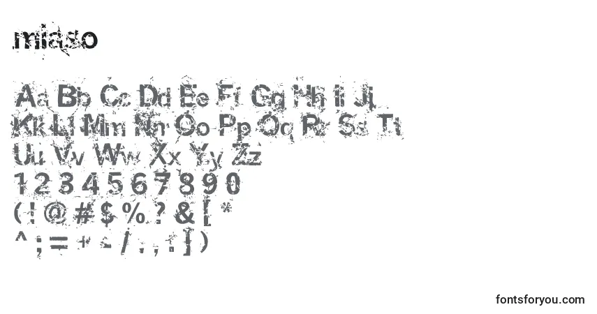 Fuente Miaso    (134273) - alfabeto, números, caracteres especiales