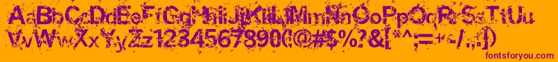 miaso    Font – Purple Fonts on Orange Background