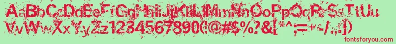 miaso    Font – Red Fonts on Green Background