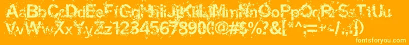 miaso   -Schriftart – Gelbe Schriften auf orangefarbenem Hintergrund