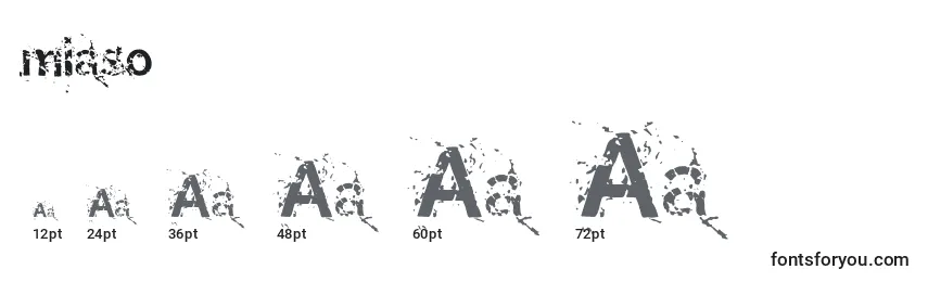 Размеры шрифта Miaso    (134273)