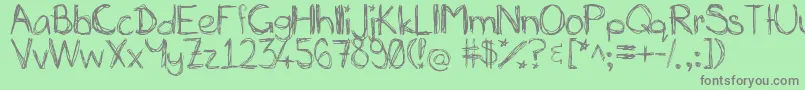 MiasScribblings~-Schriftart – Graue Schriften auf grünem Hintergrund