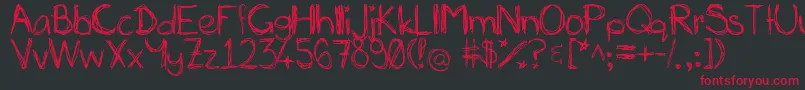 MiasScribblings~ Font – Red Fonts on Black Background