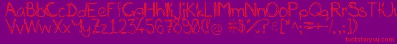 MiasScribblings~ Font – Red Fonts on Purple Background