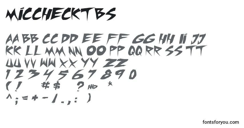 Micchecktbsフォント–アルファベット、数字、特殊文字