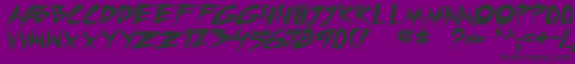 micchecktbs-fontti – mustat fontit violetilla taustalla