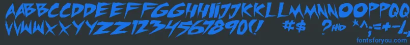 micchecktbs Font – Blue Fonts on Black Background