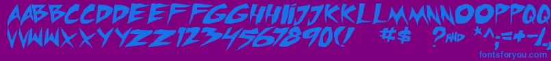 micchecktbs Font – Blue Fonts on Purple Background