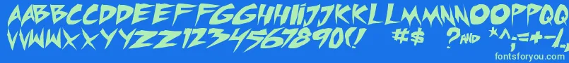 micchecktbs Font – Green Fonts on Blue Background