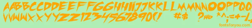 micchecktbs Font – Orange Fonts on Green Background