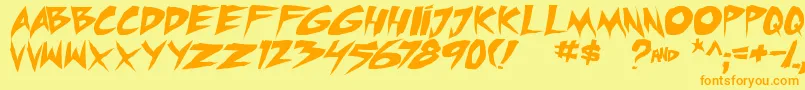 micchecktbs Font – Orange Fonts on Yellow Background