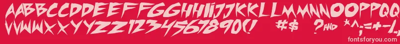 micchecktbs Font – Pink Fonts on Red Background