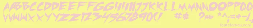 micchecktbs Font – Pink Fonts on Yellow Background