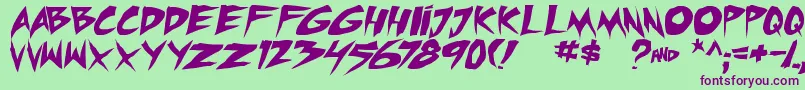 micchecktbs Font – Purple Fonts on Green Background