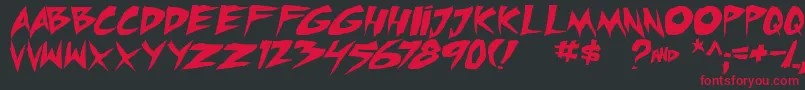 micchecktbs Font – Red Fonts on Black Background