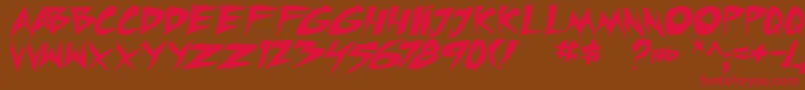 micchecktbs Font – Red Fonts on Brown Background
