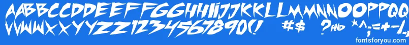 micchecktbs Font – White Fonts on Blue Background