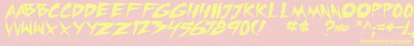 micchecktbs Font – Yellow Fonts on Pink Background