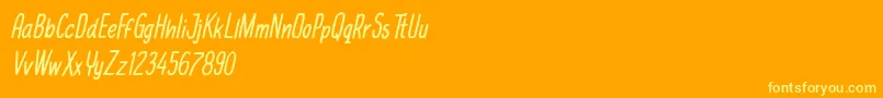 michael jackfruit-Schriftart – Gelbe Schriften auf orangefarbenem Hintergrund