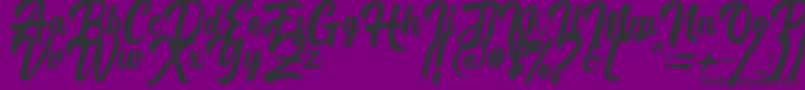 Michail Script FPU-fontti – mustat fontit violetilla taustalla