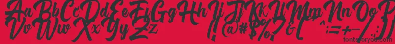 Michail Script FPU Font – Black Fonts on Red Background