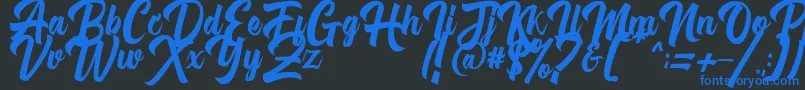 Michail Script FPU Font – Blue Fonts on Black Background