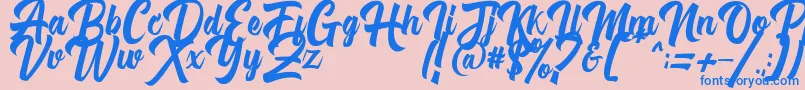 fuente Michail Script FPU – Fuentes Azules Sobre Fondo Rosa