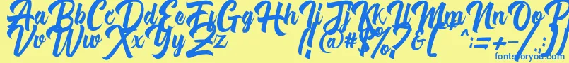 Michail Script FPU Font – Blue Fonts on Yellow Background