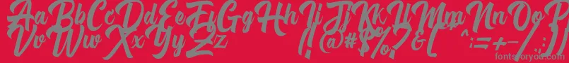 Michail Script FPU Font – Gray Fonts on Red Background