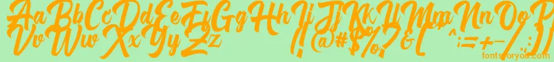 Michail Script FPU Font – Orange Fonts on Green Background