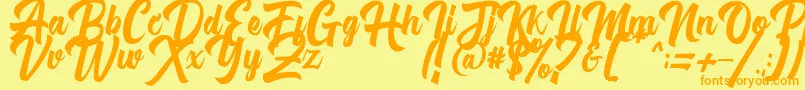 Michail Script FPU Font – Orange Fonts on Yellow Background