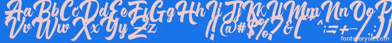 Fonte Michail Script FPU – fontes rosa em um fundo azul