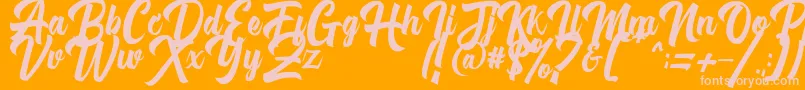 Michail Script FPU Font – Pink Fonts on Orange Background