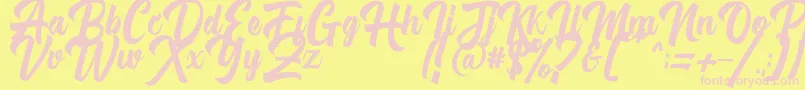 Michail Script FPU Font – Pink Fonts on Yellow Background