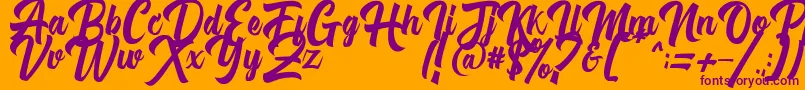Michail Script FPU Font – Purple Fonts on Orange Background