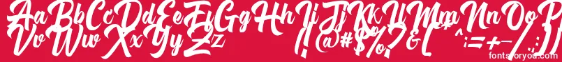 Michail Script FPU Font – White Fonts on Red Background