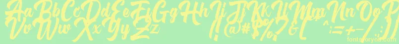 Michail Script FPU Font – Yellow Fonts on Green Background