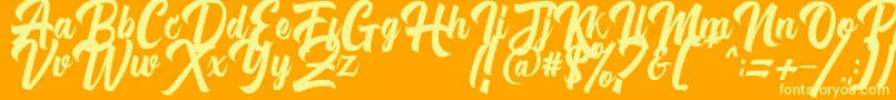 Michail Script FPU Font – Yellow Fonts on Orange Background