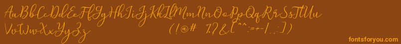 Michel Flow Dafont Font – Orange Fonts on Brown Background