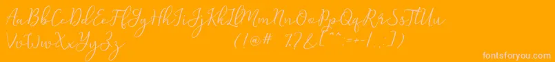 Michel Flow Dafont Font – Pink Fonts on Orange Background