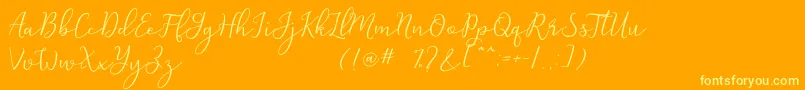 Michel Flow Dafont Font – Yellow Fonts on Orange Background