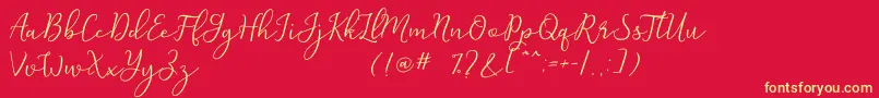 Michel Flow Dafont Font – Yellow Fonts on Red Background