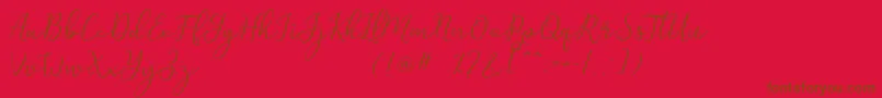 Weitere Informationen zur Michel Flow Dafont-Schriftart Michel Flow Dafont-Schriftart – Braune Schriften auf rotem Hintergrund
