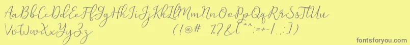 Michel Flow Dafont Font – Gray Fonts on Yellow Background