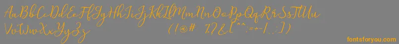Michel Flow Dafont-Schriftart – Orangefarbene Schriften auf grauem Hintergrund